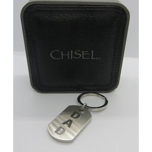 Fathers Day ! Chisel - Stainless Steel ~DAD~ Laser Etched Key Fob New In Box